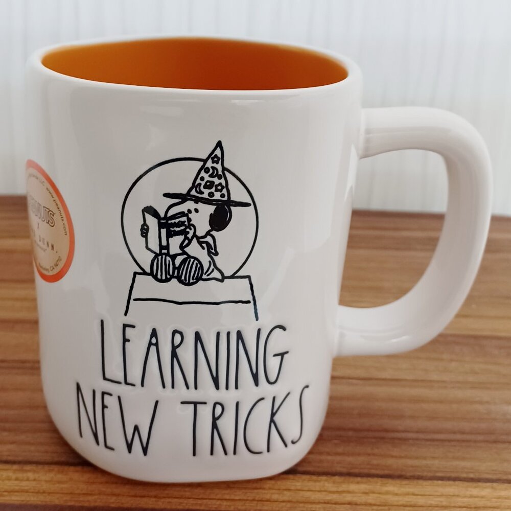 Rae Dunn x Peanuts Snoopy Learning New Tricks Halloween 2024 Coffee Mug Cup